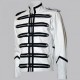 Military Style Men White Motorcycle Jacket Military Style Men White Motorcycle Jacket