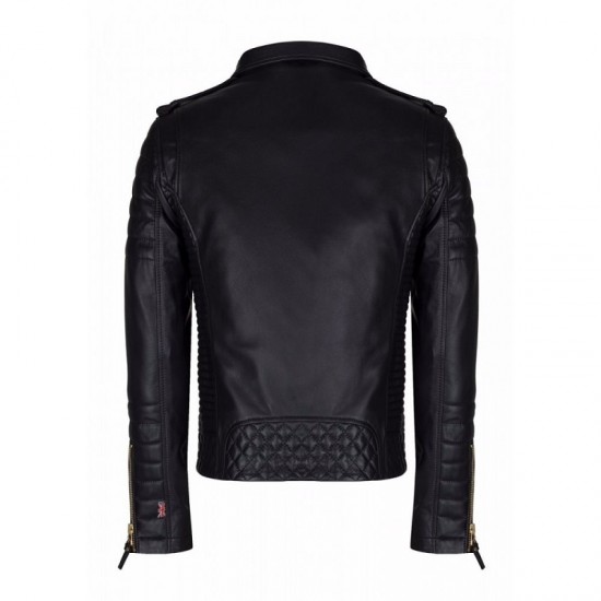 New Men's Black Lambskin Quilted Slim Fit Motorcycle Leather Jacket New Men's Black Lambskin Quilted Slim Fit Motorcycle Leather Jacket
