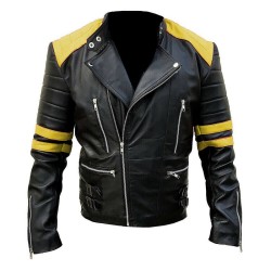 New Men's Brando Vintage Motorcycle Real Leather Classic Design Biker Jacket