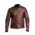 New Men's Cafe Racer Slim Fit Motorcycle Brownish Vintage Jacket