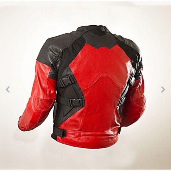 New Men's DeadPool Motorbike Leather Jacket New Men's DeadPool Motorbike Leather Jacket