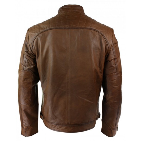 New Men's Distressed Brown Motorcycle Real Sheepskin Leather Jacket New Men's Distressed Brown Motorcycle Real Sheepskin Leather Jacket