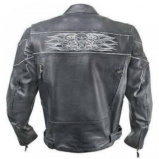 New Men's Harley Davidson Skull Cowhide Real Leather Motorcycle Jacket New Men's Harley Davidson Skull Cowhide Real Leather Motorcycle Jacket