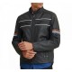 New Men's Tony Moto Multi Color Arm Stripe Leather Jacket New Men's Tony Moto Multi Color Arm Stripe Leather Jacket