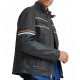 New Men's Tony Moto Multi Color Arm Stripe Leather Jacket New Men's Tony Moto Multi Color Arm Stripe Leather Jacket