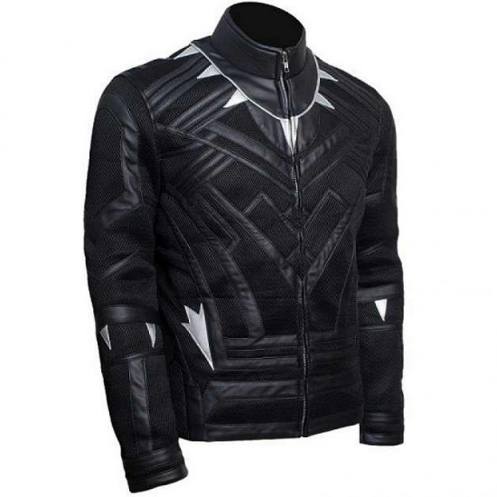 New Mens Black Panther Leather Jacket New Mens Black Panther Leather Jacket