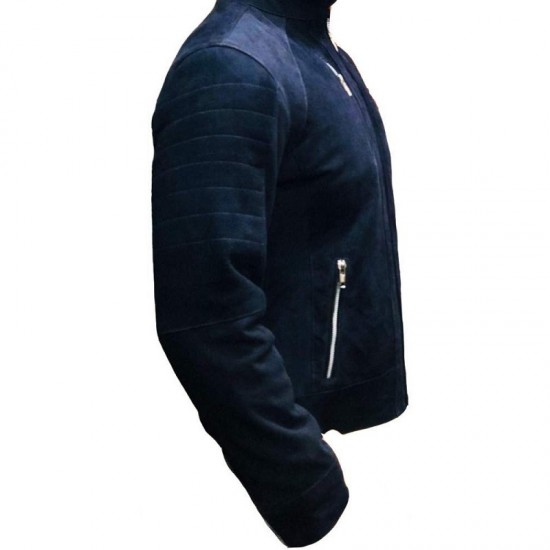 New Mens Stylish Suede Leather Cafe Racer Jacket New Mens Stylish Suede Leather Cafe Racer Jacket