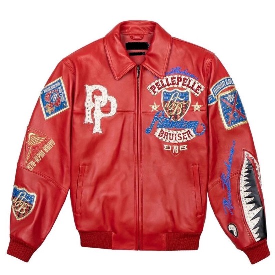 Pelle Pelle American Red Bruiser Leather Jacket Pelle Pelle American Red Bruiser Leather Jacket