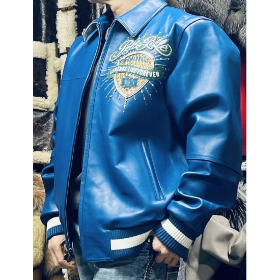 Pelle Pelle Blue Legends Live Forever Leather Jacket Pelle Pelle Blue Legends Live Forever Leather Jacket