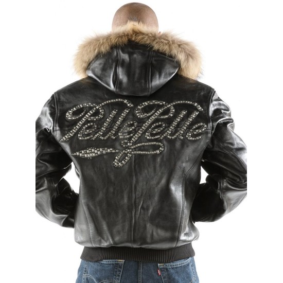 Pelle Pelle New Black Hooded Script Jacket