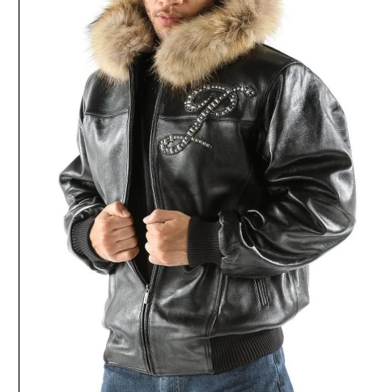 Pelle Pelle New Black Hooded Script Jacket