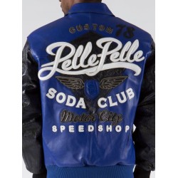 Pelle Pelle Soda Club Blue And Black Leather Jacket
