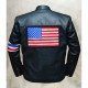 Peter Fonda US Flag Easy Rider Black Leather Jacket Peter Fonda US Flag Easy Rider Black Leather Jacket