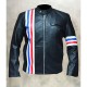 Peter Fonda US Flag Easy Rider Black Leather Jacket Peter Fonda US Flag Easy Rider Black Leather Jacket