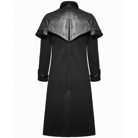 Punk Rave Mens Coat Black Gothic Highwayman Steampunk VTG Military