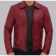 Reeves Mens Distressed Maroon Leather Jacket Reeves Mens Distressed Maroon Leather Jacket
