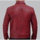 Reeves Mens Distressed Maroon Leather Jacket Reeves Mens Distressed Maroon Leather Jacket