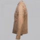 Stripes Beige Fashion Leather Jacket for Men Stripes Beige Fashion Leather Jacket for Men