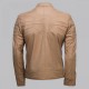 Stripes Beige Fashion Leather Jacket for Men Stripes Beige Fashion Leather Jacket for Men