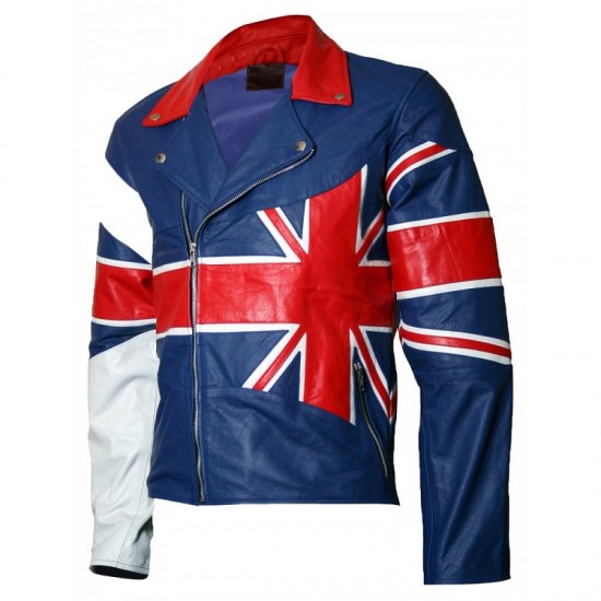 UK Union England Flag Biker Leather Jacket UK Union England Flag Biker Leather Jacket
