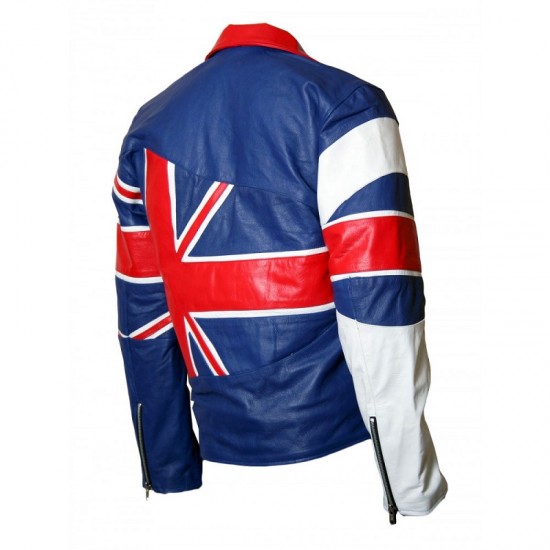 UK Union England Flag Biker Leather Jacket UK Union England Flag Biker Leather Jacket